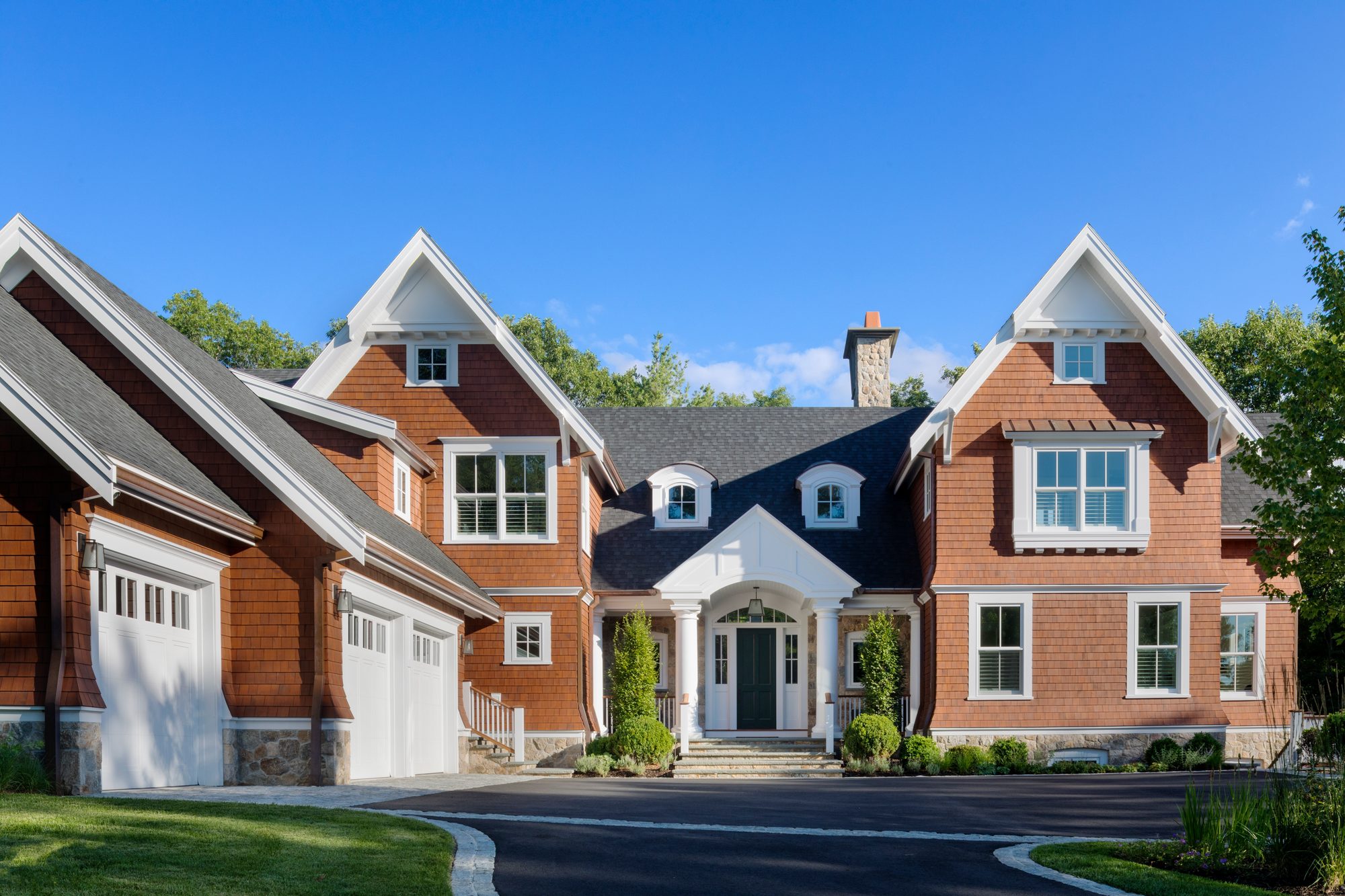 Weston Residence — front elevation and entry portico