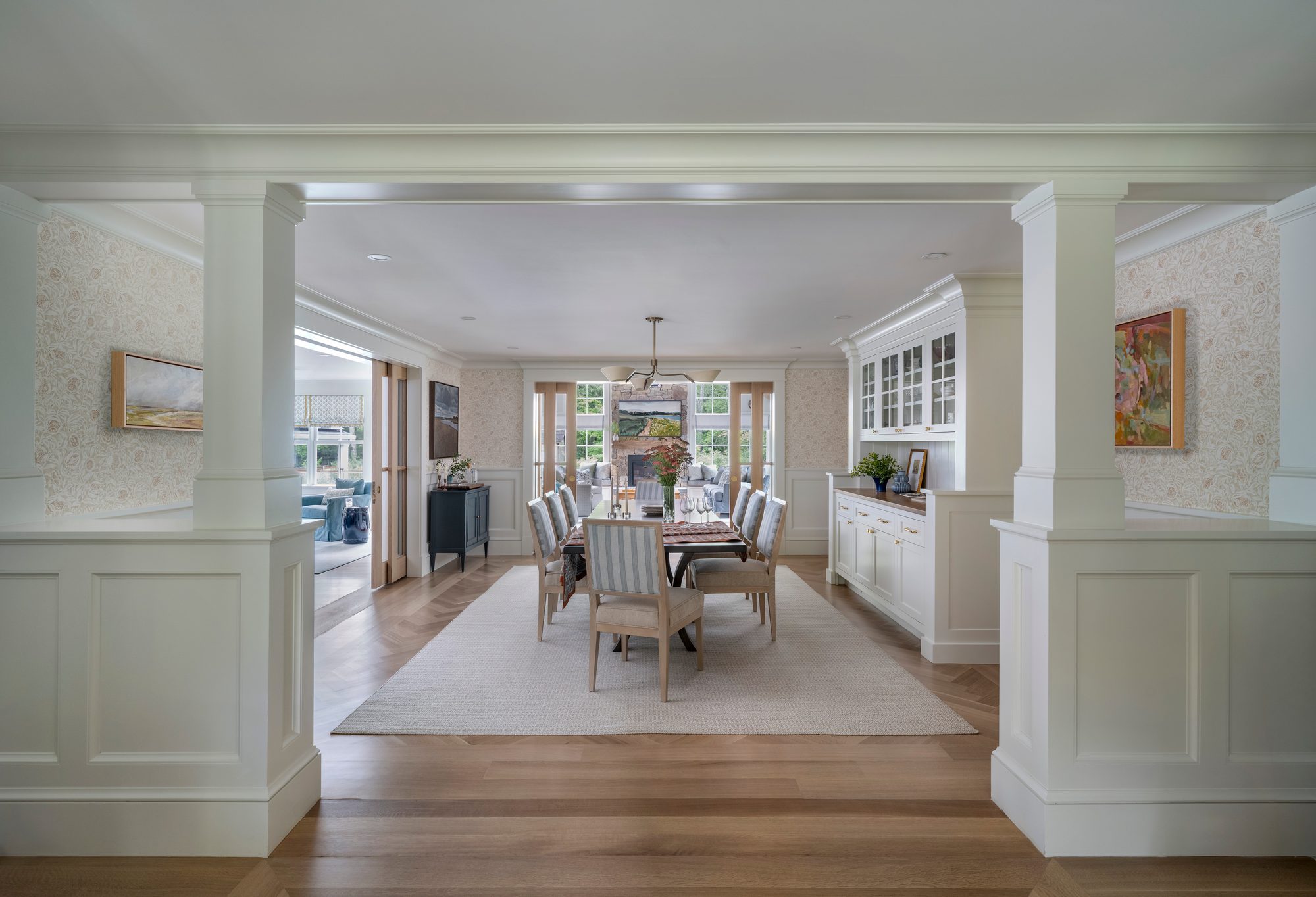 Westport Residence — dining room seen through a columned opening