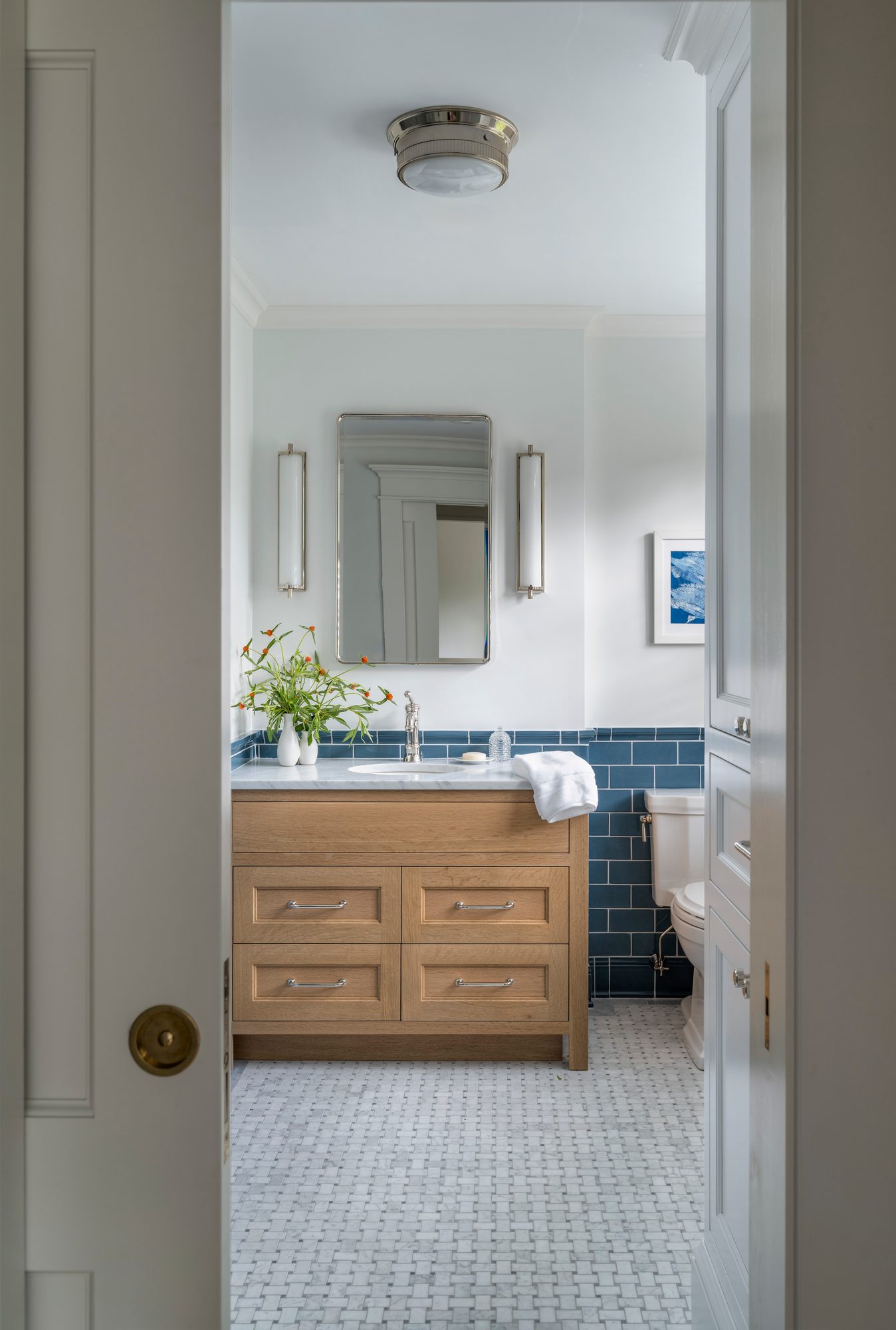 Westport Residence — bath seen through the doorway from the hall